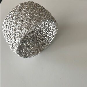 Elegant Silver Lace Cuff Bracelet